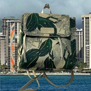LEX BREEZY Hawaii Leaf Print Backpack Bag Hawaiian Beach Aloha